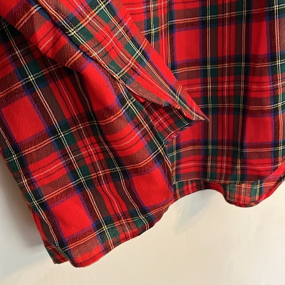 1960s Game and Lake Red Loop Button Up Shirt Buffalo Plaid 100% Wool - Picture 13 of 17